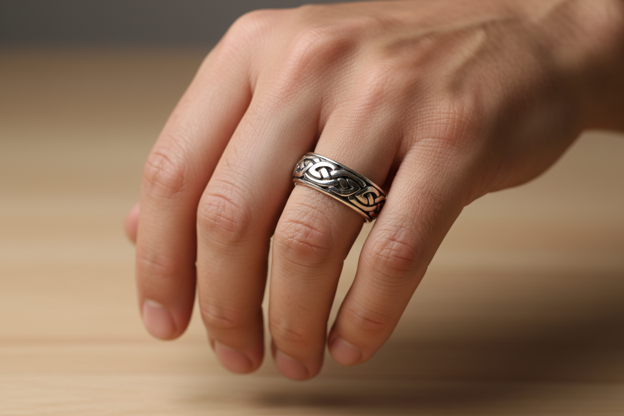 Unisex Celtic Knot Design Irishmade Silver Ring