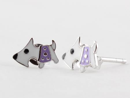 Kids Dog Miniature Schnauzer Earring - Silver Spirit Jewellery