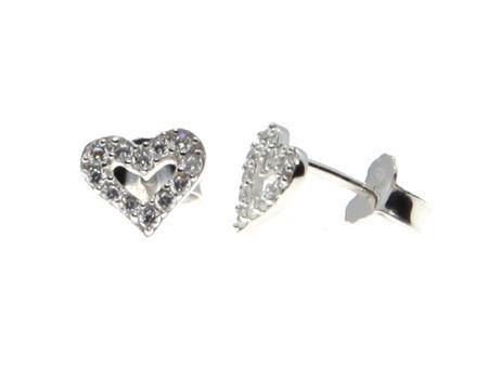 Kids Heart Cubic Zirconia Silver Earring - Silver Spirit Jewellery