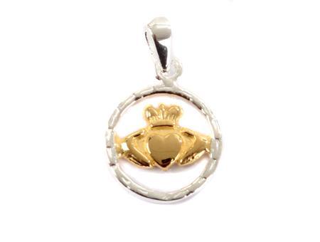 Claddagh Silver with Goldplating Pendant - Silver Spirit Jewellery