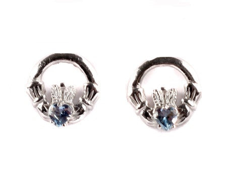 Claddagh Birthstone Women's Earring - Celtic Claddagh Ring & Heart Love Design