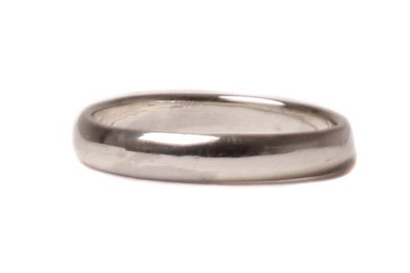 Unisex Silver 4mm D-Shape Ring