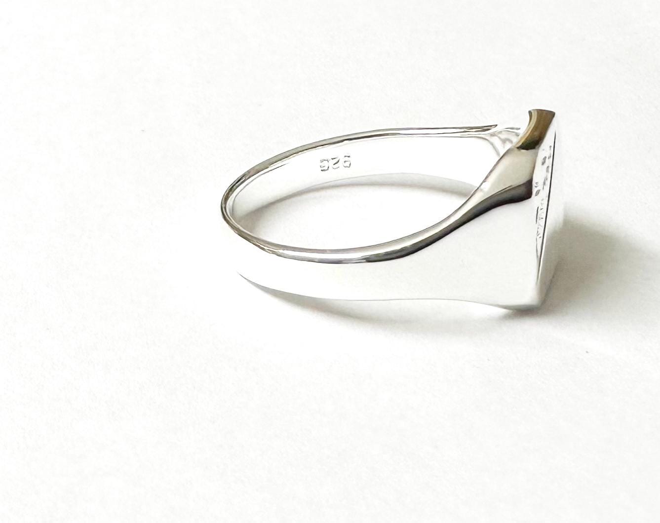 Men's Square Silver Signet Ring