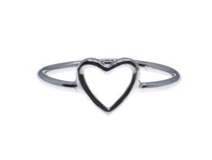 A Silver Heart Design Ring - Silver Spirit Jewellery