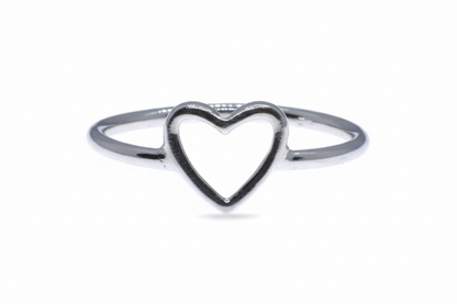 Women's Silver Heart Design Ring