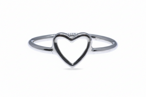 Women's Silver Heart Design Ring