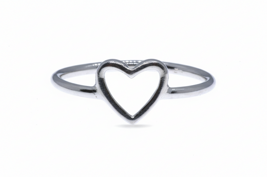 Women's Silver Heart Design Ring