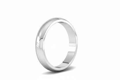 Wedding 4mm D Shape 9ct White Gold Ring