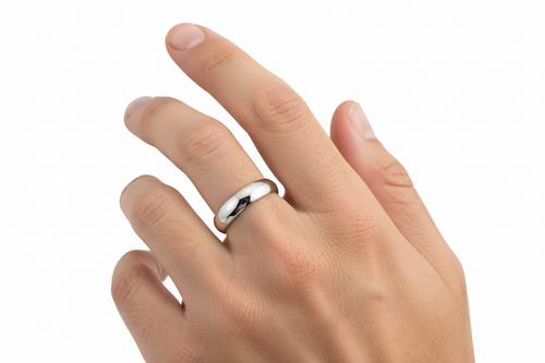 Wedding 4mm D Shape 9ct White Gold Ring