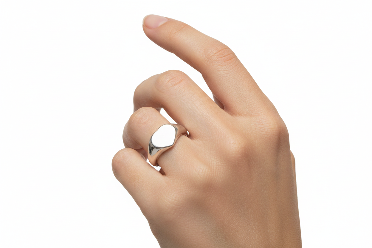 Heart Shaped Sterling Silver Ring
