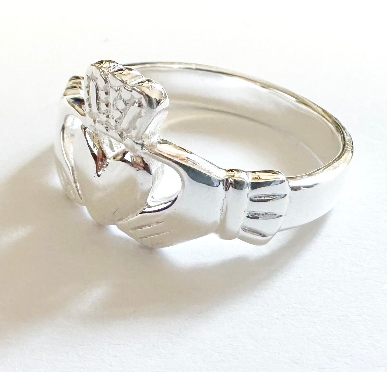 Men's Claddagh Silver Ring - Available in Sizes N to Z+1