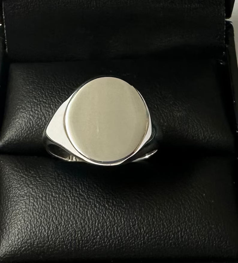 Men's Oval Sterling Silver Signet Ring