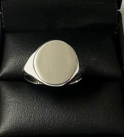 Men's Oval Sterling Silver Signet Ring