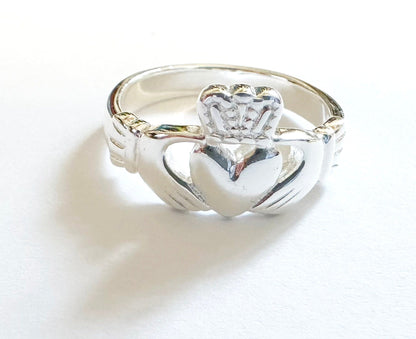 Men's Claddagh Silver Ring - Available in Sizes N to Z+1
