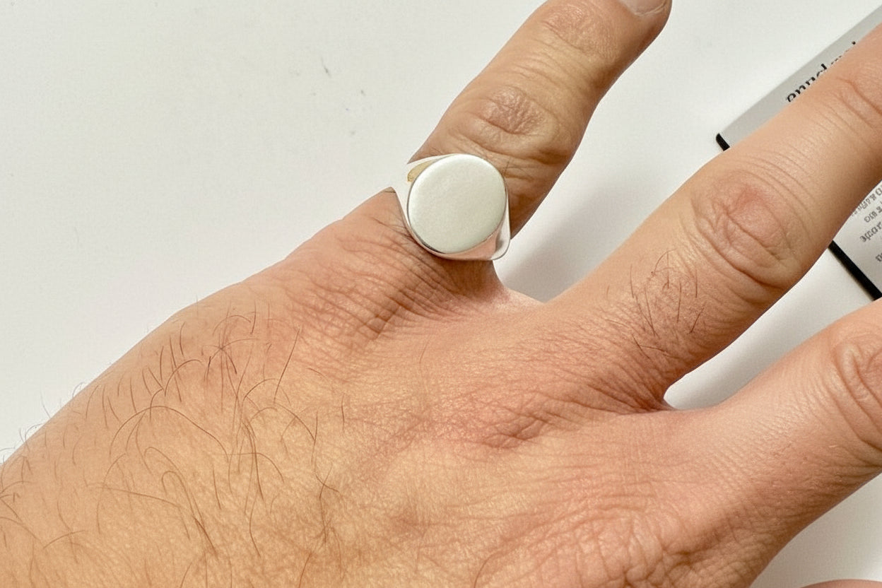 Men's Oval Sterling Silver Signet Ring