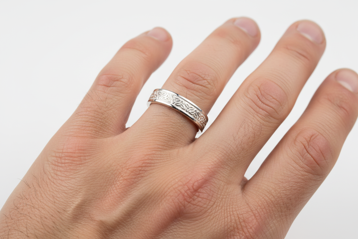 Unisex Celtic Knot Design Irishmade Silver Ring