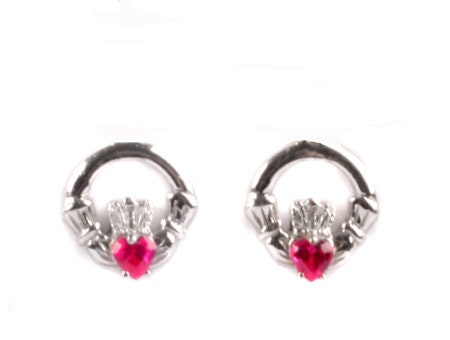 Claddagh Birthstone Women's Earring - Celtic Claddagh Ring & Heart Love Design