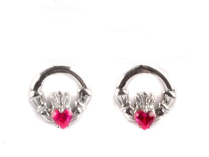 Claddagh Birthstone Women's Earring - Celtic Claddagh Ring & Heart Love Design