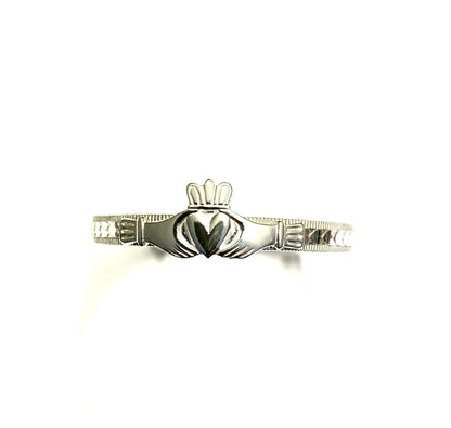 Kids Sterling Silver Claddagh Expandable Bangle