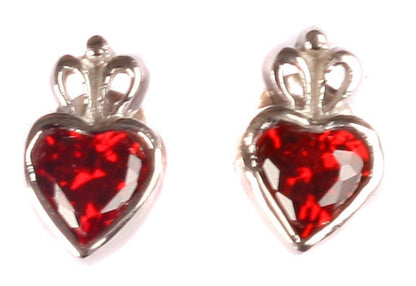 Claddagh Birthstone Women's Earring - Celtic Claddagh Design Gem and CZ Stud
