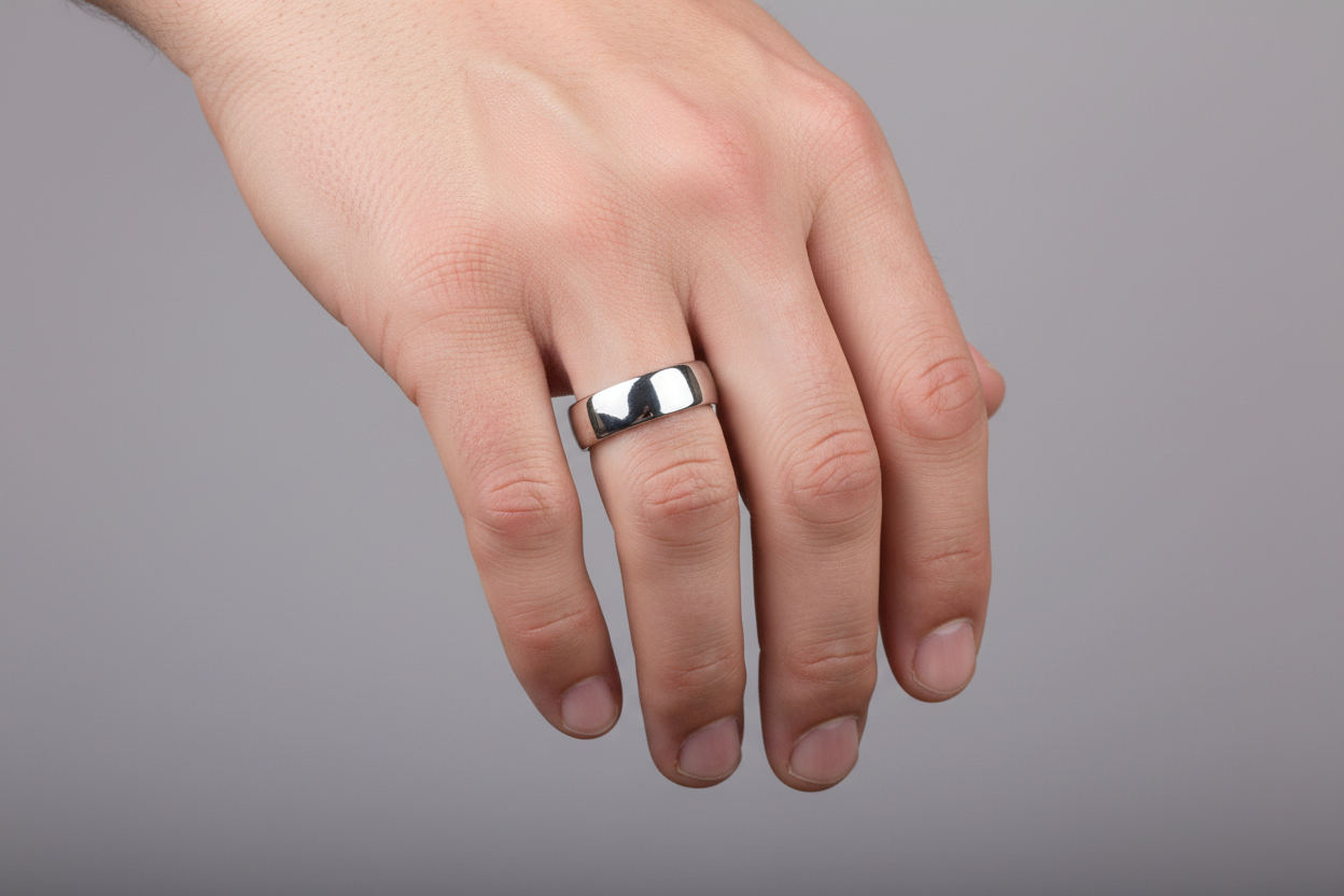 Men's Silver Wedding 6mm  Band Ring