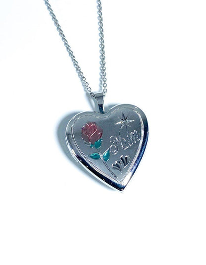 Mum Heart Design Locket Keepsake Pendant