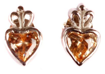 Claddagh Birthstone Women's Earring - Celtic Claddagh Design Gem and CZ Stud