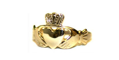 Men's Claddagh 9ct Yellow Gold Heavy Weight Solid Ring - Sizes R-Z