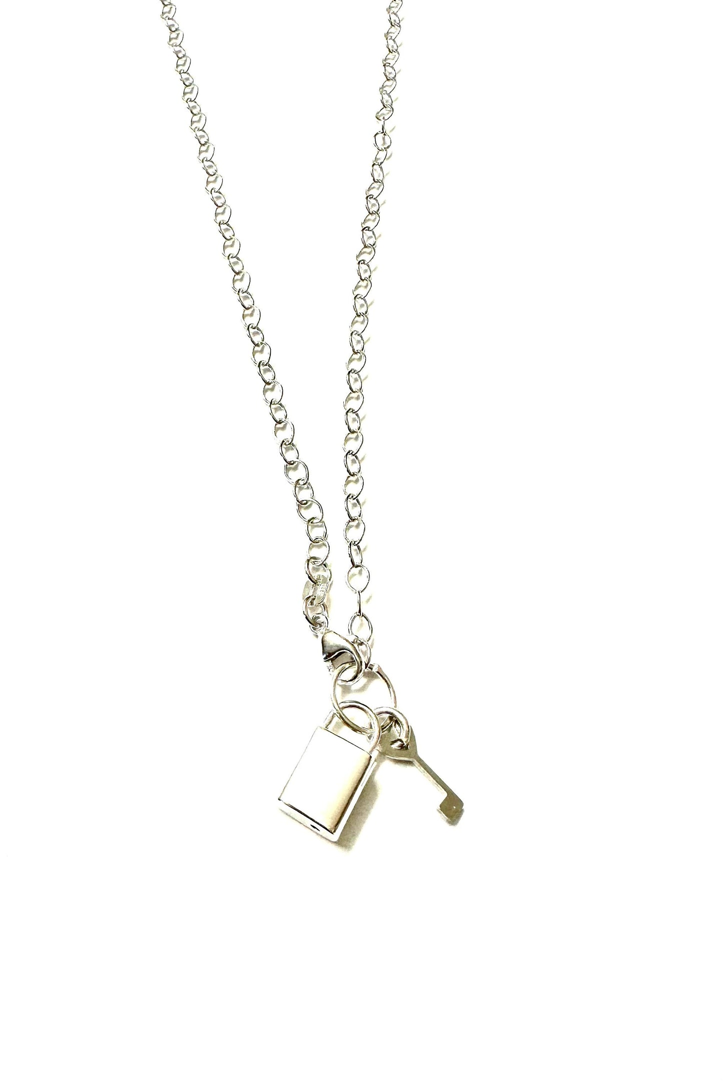 Padlock and key Sterling Silver Design Necklace