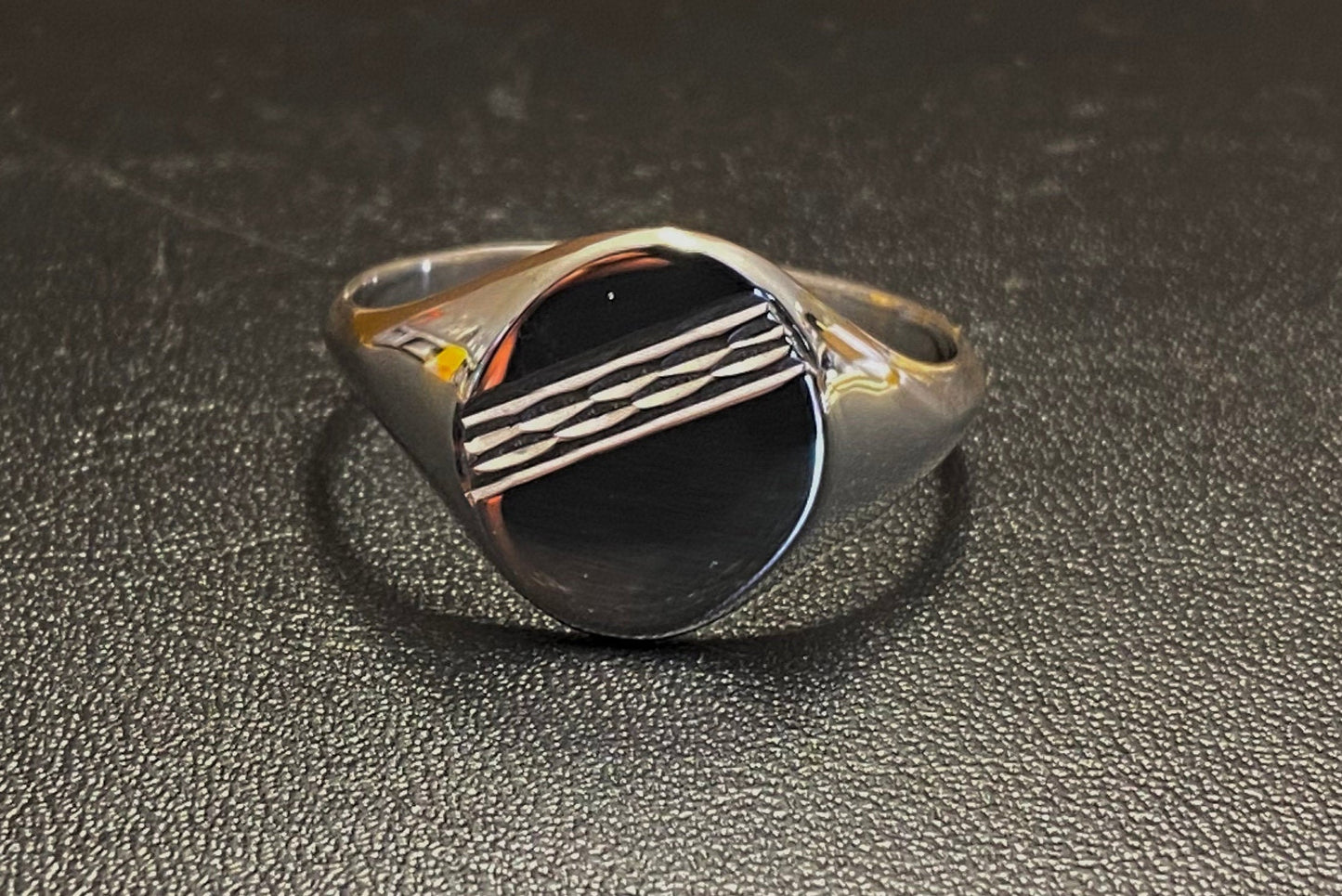 Men's Signet Sterling Silver 14.5 mm x 12.5 mm Oval Shape Ring
