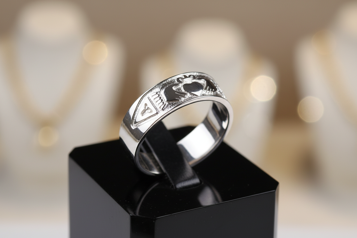 Unisex Claddagh Silver Ring