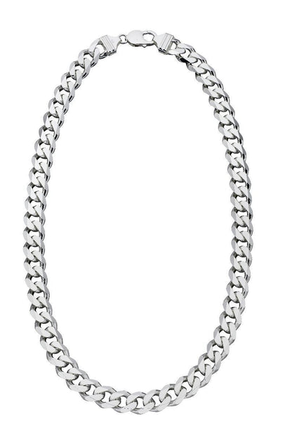 Mens Curb Link Sterling Silver Necklace (8.40mm Width)