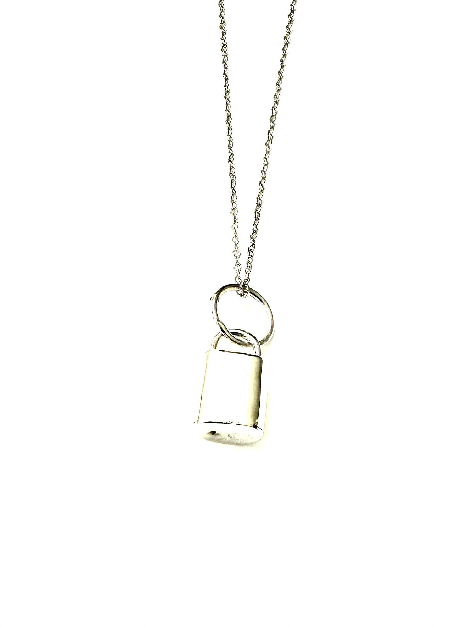 Padlock Sterling Silver Design Pendant and Chain Necklace for Everyday Wear