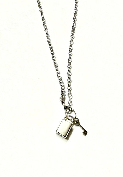 Padlock and key Sterling Silver Design Necklace