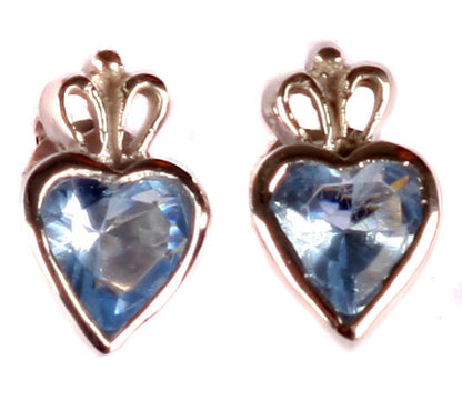 Claddagh Birthstone Women's Earring - Celtic Claddagh Design Gem and CZ Stud