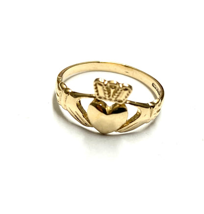 Kids Claddagh Irishmade 9ct Yellow Gold Ring - Sizes D-M
