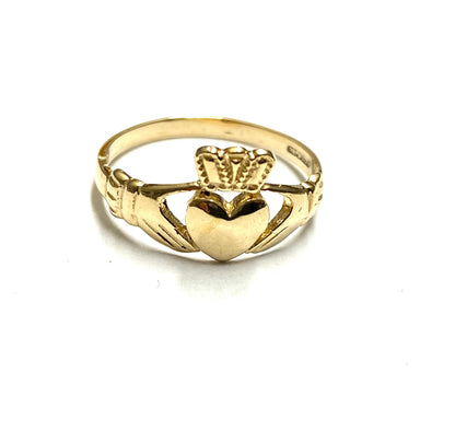 Kids Claddagh Irishmade 9ct Yellow Gold Ring - Sizes D-M
