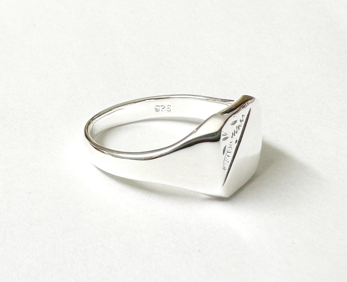 Men's Square Silver Signet Ring
