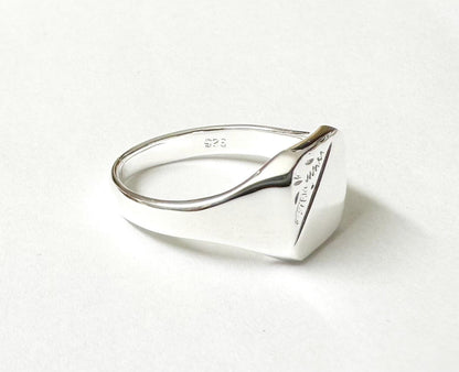 Men's Square Silver Signet Ring