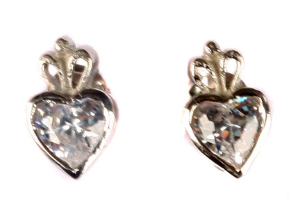 Claddagh Birthstone Women's Earring - Celtic Claddagh Design Gem and CZ Stud