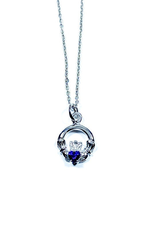 Kids Claddagh Amethyst February BirthStone Pendant