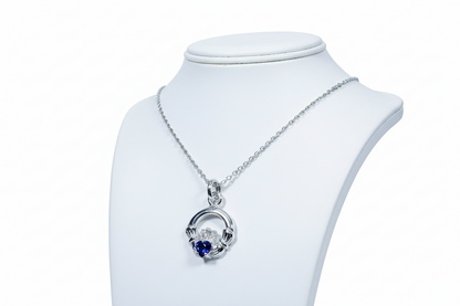 Kids Claddagh Amethyst February BirthStone Pendant