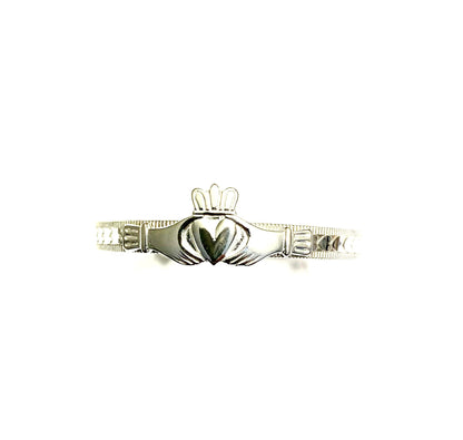 Kids Sterling Silver Claddagh Expandable Bangle