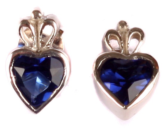 Claddagh Birthstone Women's Earring - Celtic Claddagh Design Gem and CZ Stud