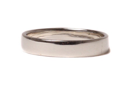 Silver Plain 4mm Flat Band Ring.