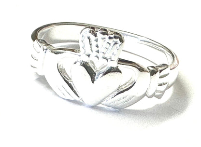Men's Claddagh Silver Ring - Available in Sizes N to Z+1
