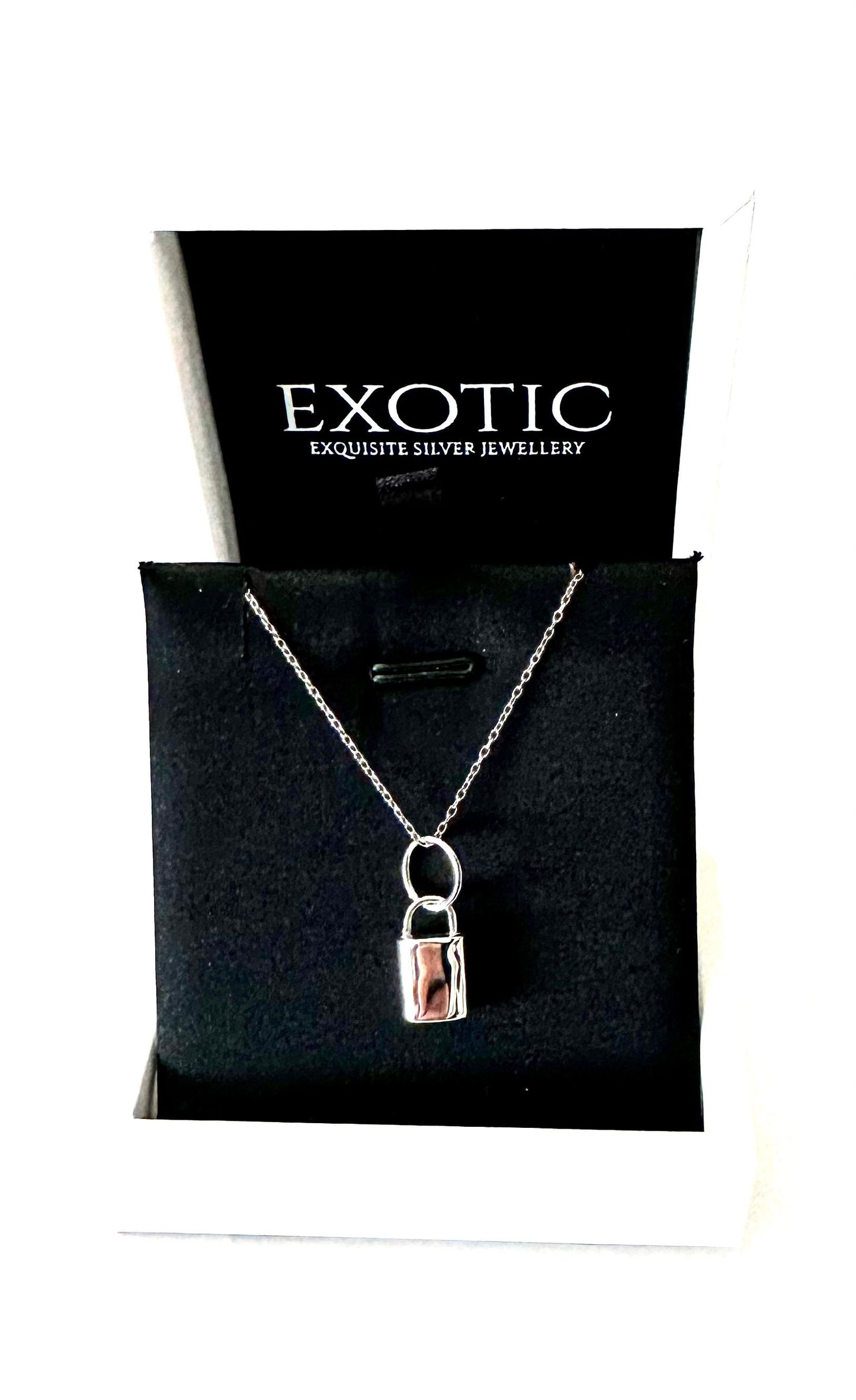Padlock Sterling Silver Design Pendant and Chain Necklace for Everyday Wear