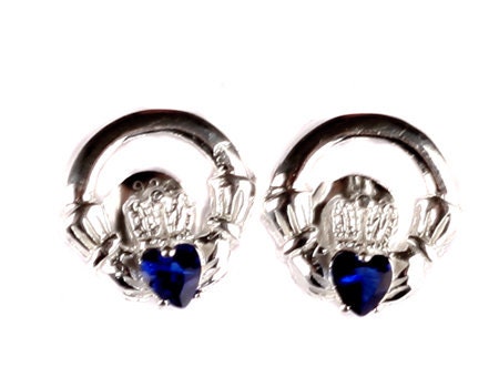 Claddagh Birthstone Women's Earring - Celtic Claddagh Ring & Heart Love Design