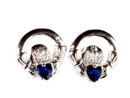 Claddagh Birthstone Women's Earring - Celtic Claddagh Ring & Heart Love Design
