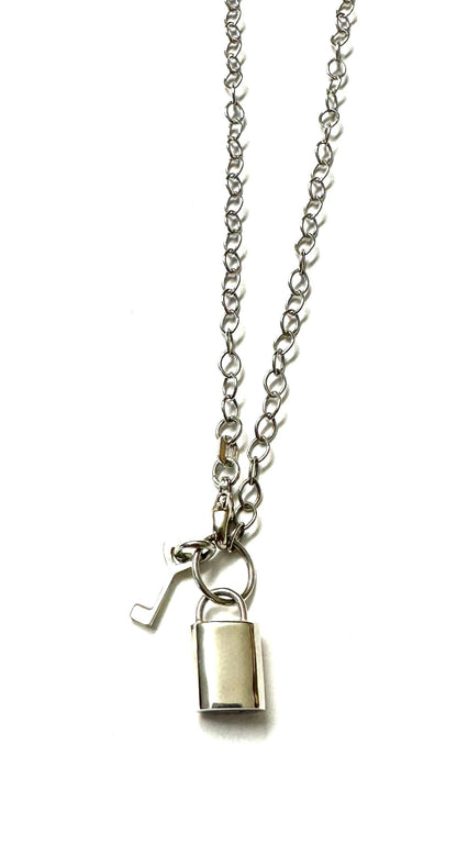 Padlock and key Sterling Silver Design Necklace